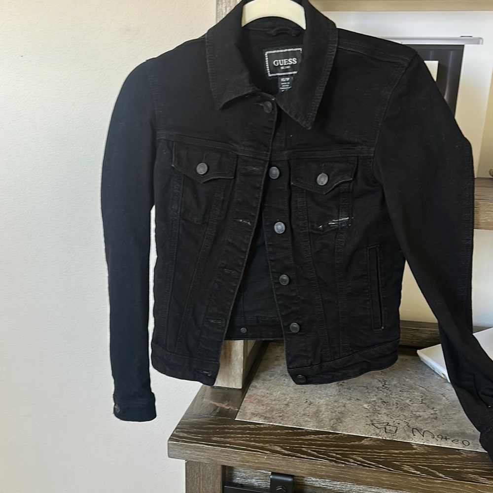 Guess Black Jean Jacket Classic Style